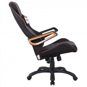 Кресло компьютерное BRABIX Techno Pro GM-003 (ткань черное/серое, вставки оранжевые) 531813 в Коротчаево - korotchaevo.ok-mebel.com | фото 4