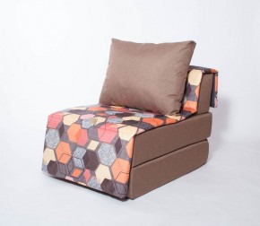 Кресло-кровать бескаркасное Харви (коричневый-геометрия браун) в Коротчаево - korotchaevo.ok-mebel.com | фото