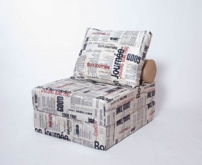 Кресло-кровать-пуф бескаркасное Прайм (Газета) в Коротчаево - korotchaevo.ok-mebel.com | фото