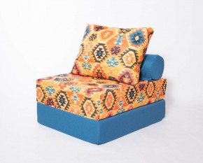 Кресло-кровать-пуф бескаркасное Прайм (мехико желтый-морская волна) в Коротчаево - korotchaevo.ok-mebel.com | фото
