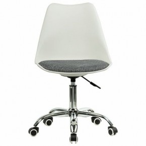 Кресло стул BRABIX "Eames MG-310 CH", хром, пластик белый, ткань серая, 532924 в Коротчаево - korotchaevo.ok-mebel.com | фото