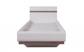 Кровать 90/TYP 90, LINATE ,цвет белый/сонома трюфель в Коротчаево - korotchaevo.ok-mebel.com | фото 3