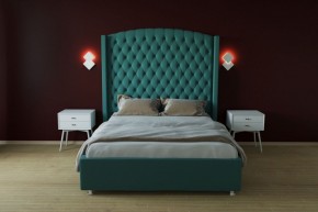 Кровать Берлин ЛЮКС с ПМ 800 (велюр бирюзовый) в Коротчаево - korotchaevo.ok-mebel.com | фото 2