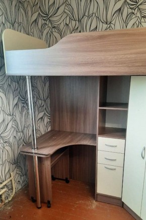 Кровать-чердак Бриз-1 УНИ (Ясень темный/светлый) в Коротчаево - korotchaevo.ok-mebel.com | фото 4