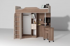 Кровать-чердак Бриз-1 УНИ (Ясень темный/светлый) в Коротчаево - korotchaevo.ok-mebel.com | фото 6