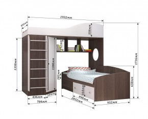Кровать-чердак Кадет 2 с металлической лестницей в Коротчаево - korotchaevo.ok-mebel.com | фото 2