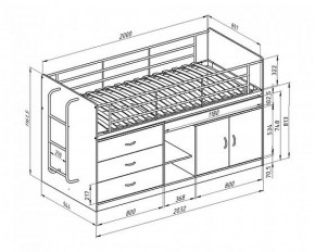 Кровать-чердак "Дюймовочка-6"  Белый/Розовый в Коротчаево - korotchaevo.ok-mebel.com | фото 2