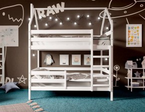 Кровать-домик двухъярусная 80*160 Белый в Коротчаево - korotchaevo.ok-mebel.com | фото 2