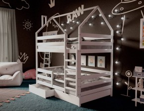 Кровать-домик двухъярусная 80*190 Белый в Коротчаево - korotchaevo.ok-mebel.com | фото