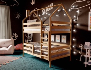 Кровать-домик двухъярусная 80*190 без покраски в Коротчаево - korotchaevo.ok-mebel.com | фото 2