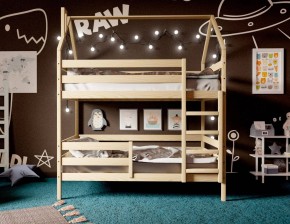 Кровать-домик двухъярусная 80*190 без покраски в Коротчаево - korotchaevo.ok-mebel.com | фото 3