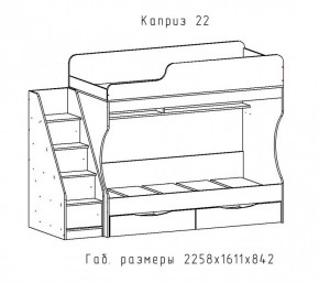 КАПРИЗ-22 Кровать двухъярусная 800 настил ЛДСП в Коротчаево - korotchaevo.ok-mebel.com | фото 2