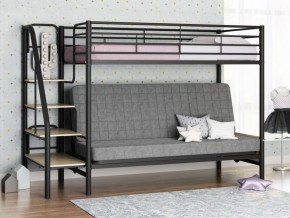 Кровать двухъярусная с диваном "Мадлен-3" (Черный/Серый) в Коротчаево - korotchaevo.ok-mebel.com | фото