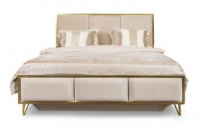 Кровать Lara 1600 с мягким изголовьем + основание (белый глянец) в Коротчаево - korotchaevo.ok-mebel.com | фото