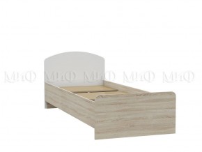 МАРТИНА Кровать 800 с настилом ЛДСП (Белый глянец/дуб сонома) в Коротчаево - korotchaevo.ok-mebel.com | фото