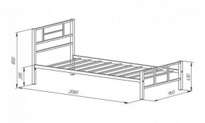 Кровать металлическая "Кадис 900х1900" Белый в Коротчаево - korotchaevo.ok-mebel.com | фото 2