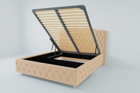 Кровать Нягань с ПМ 2000 (экокожа бежевая) в Коротчаево - korotchaevo.ok-mebel.com | фото