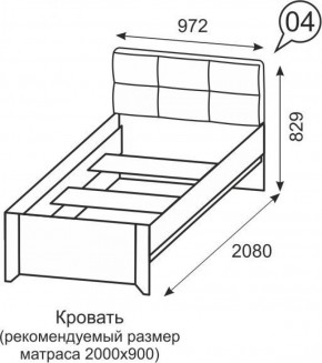 Кровать одинарная 900 Твист 04 в Коротчаево - korotchaevo.ok-mebel.com | фото 2