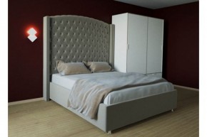 Кровать Версаль ЛЮКС с ПМ 1400 (велюр серый) в Коротчаево - korotchaevo.ok-mebel.com | фото