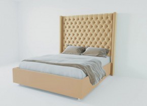 Кровать Версаль ЛЮКС с ПМ 800 (экокожа бежевая) в Коротчаево - korotchaevo.ok-mebel.com | фото