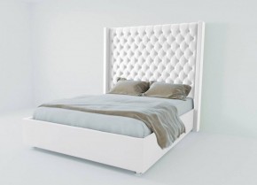 Кровать Версаль ЛЮКС с ПМ 800 (экокожа белая) в Коротчаево - korotchaevo.ok-mebel.com | фото