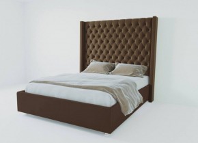 Кровать Версаль ЛЮКС с ПМ 800 (экокожа коричневая) в Коротчаево - korotchaevo.ok-mebel.com | фото