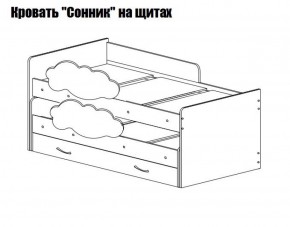 Кровать выкатная Соник на щитах (800*1600) с бортиком + ящик в Коротчаево - korotchaevo.ok-mebel.com | фото 2
