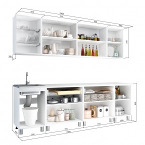Кухня Айсбери 2.4 м (Белый/Дуб Сонома) в Коротчаево - korotchaevo.ok-mebel.com | фото 2