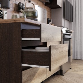 Кухня Энигма 1.6 м (венге/дуб каньон) в Коротчаево - korotchaevo.ok-mebel.com | фото 2