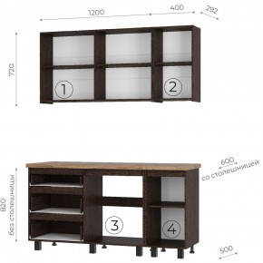 Кухня Энигма 1.6 м (венге/дуб каньон) в Коротчаево - korotchaevo.ok-mebel.com | фото 4