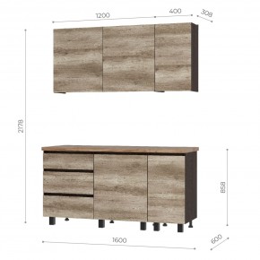 Кухня Энигма 1.6 м (венге/дуб каньон) в Коротчаево - korotchaevo.ok-mebel.com | фото 5