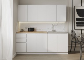 Кухня МОРИ 2.0 м (белый/дуб вотан) в Коротчаево - korotchaevo.ok-mebel.com | фото
