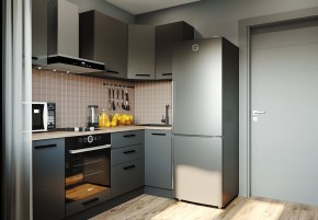 Кухня угловая Антрацит 2200х1000 (Стол. 38мм) в Коротчаево - korotchaevo.ok-mebel.com | фото