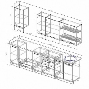 Кухонный гарнитур Антрацит 2800 (Стол. 26мм) в Коротчаево - korotchaevo.ok-mebel.com | фото 2