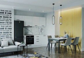 Кухонный гарнитур Белый Глянец 2550 (Стол. 38мм) в Коротчаево - korotchaevo.ok-mebel.com | фото