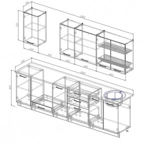 Кухонный гарнитур Графика 2800 (Стол. 26мм) в Коротчаево - korotchaevo.ok-mebel.com | фото 2