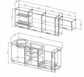 Кухонный гарнитур Лофт 2550 (Стол. 26мм) в Коротчаево - korotchaevo.ok-mebel.com | фото 2