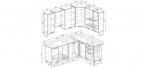 Кухонный гарнитур Меренга 2200*1600 h950 (Стол. 38мм) в Коротчаево - korotchaevo.ok-mebel.com | фото 2