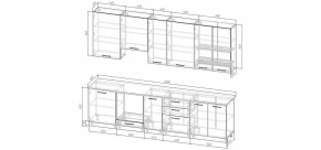 Кухонный гарнитур Меренга 3000 h950 (Стол. 38мм) в Коротчаево - korotchaevo.ok-mebel.com | фото 2