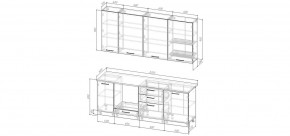 Кухонный гарнитур Смоки 2200 h950 (Стол. 26мм) в Коротчаево - korotchaevo.ok-mebel.com | фото 2
