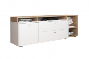 ЛАНС Комод-тумба К202  (дуб бунратти/белый) в Коротчаево - korotchaevo.ok-mebel.com | фото