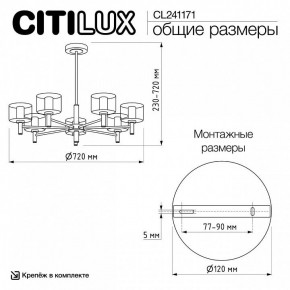 Люстра на штанге Citilux ELAN CL241171 в Коротчаево - korotchaevo.ok-mebel.com | фото 12