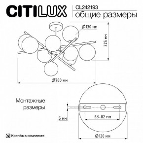 Люстра на штанге Citilux Ronny CL242193 в Коротчаево - korotchaevo.ok-mebel.com | фото 8