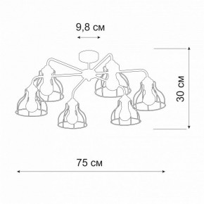 Люстра на штанге Vitaluce V3102 V3102-1/6PL в Коротчаево - korotchaevo.ok-mebel.com | фото 2