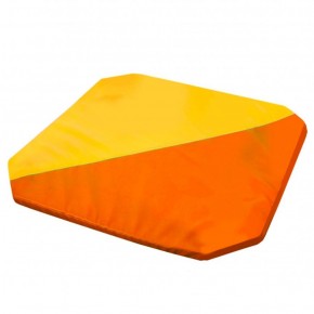 Мат гимнастический 1,3x1,3x0,05м складной скошенные углы цв.оранжевый-желтый в Коротчаево - korotchaevo.ok-mebel.com | фото 1