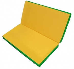 Мат гимнастический 1х1х0,08м складной цв. зеленый-желтый в Коротчаево - korotchaevo.ok-mebel.com | фото