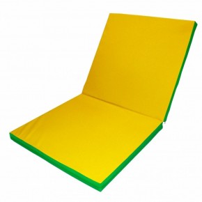 Мат гимнастический 2х1х0,1м складной цв. зеленый-желтый в Коротчаево - korotchaevo.ok-mebel.com | фото