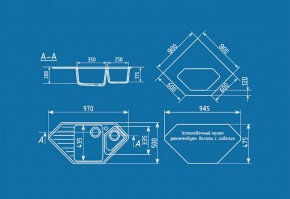 Мойка кухонная ULGRAN U-409 (970*500) в Коротчаево - korotchaevo.ok-mebel.com | фото 2