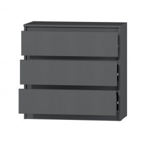 МС "Хилтон" Комод №2 800 (3 ящ.) графит в Коротчаево - korotchaevo.ok-mebel.com | фото 3