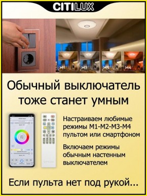 Накладной светильник Citilux Диамант Смарт CL713A30G в Коротчаево - korotchaevo.ok-mebel.com | фото 6